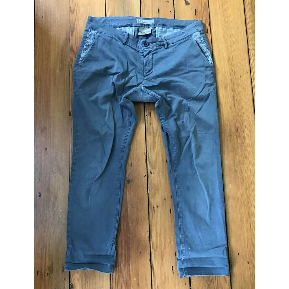 Maison Clochard Mallard Cigarette Mens Gray Flat Front Cotton Pants 32x29 Sz 33
